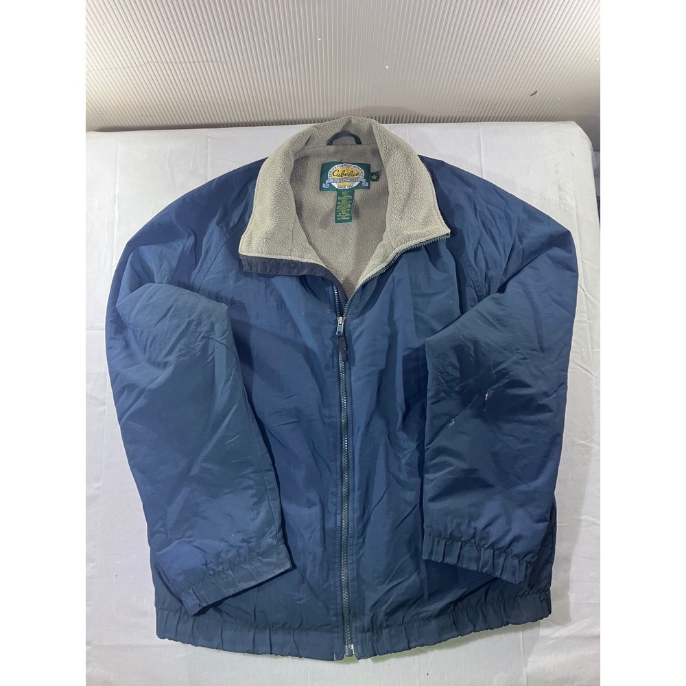 Cabelas Outdoor Gear‎ Mens Fleece Lined Jacket Blue Size Medium Full Zip